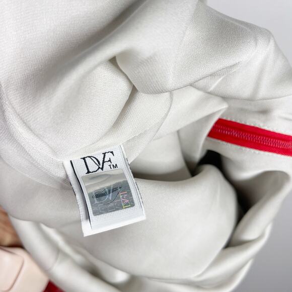 Diane Von Furstenberg 8 Red Sarita Floral Embroidered Sheath Dress 3/4 Sleeve - Picture 9 of 12